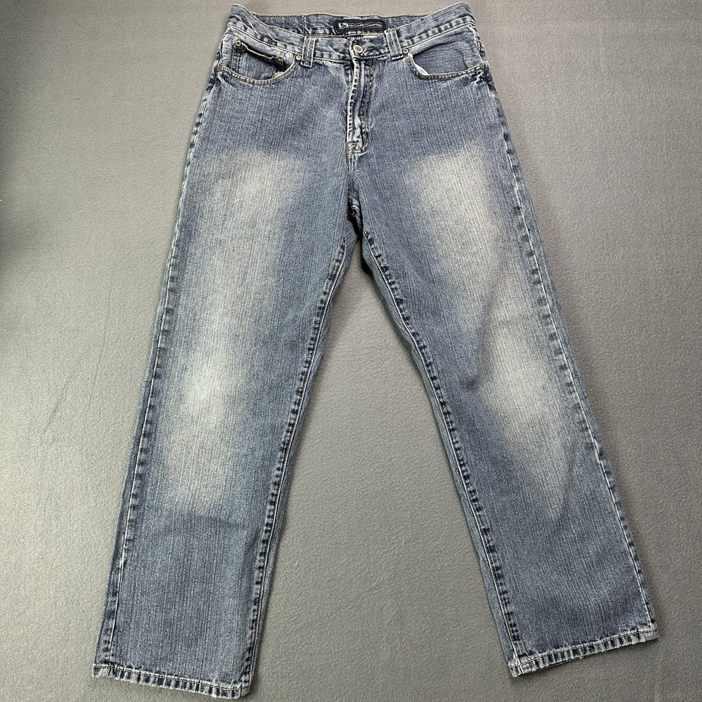 Vintage Drunknmunky Jeans Mens 32x32 Light Blue Baggy Loose Hip Hop Y2K‎ Grunge